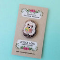 Jessica Long Embroidery Enamel Needle Minders