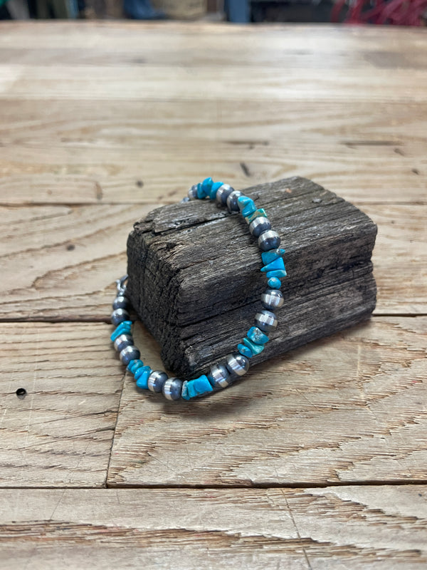 Navajo Pearl and Turquoise  Bracelet