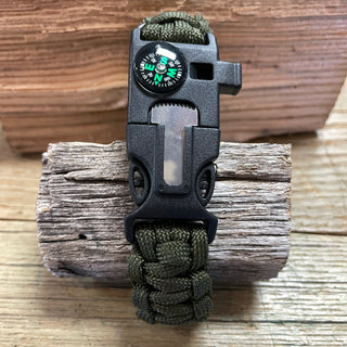 Buy military-green Paracord Survival Bracelet