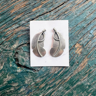 Sterling Silver Feather Earrings