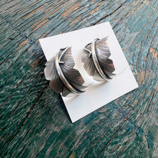 Sterling Silver Feather Earrings