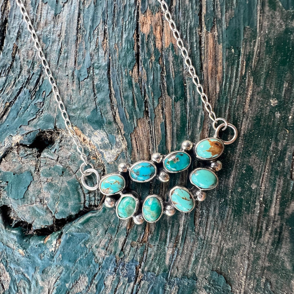 Turquoise Cluster Pendant Necklace