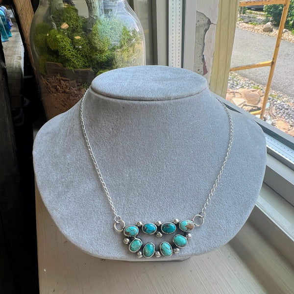 Turquoise Cluster Pendant Necklace