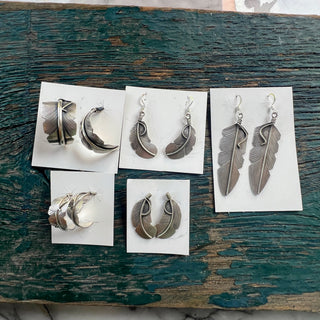 Sterling Silver Feather Earrings