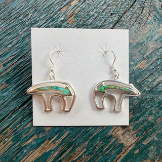 Fetish Bear Cut-Out Turquoise Dangle Earrings