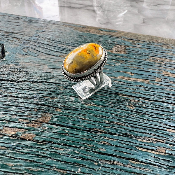 Sterling Silver Bumblebee Jasper Statement Ring