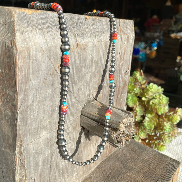 Navajo Pearl with Multi Colored Stone 30