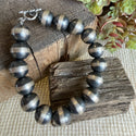 Chunky Navajo Pearl 12 mm Bracelet with Toggle Closure