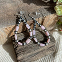 Silver Pearl Ranch - Navajo Pearl with Pink Peruvian Opal Earrings