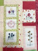 Cross Stitched Floral - Quilt Table Topper or Wall Hanging
