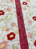 Cross Stitched Floral - Quilt Table Topper or Wall Hanging