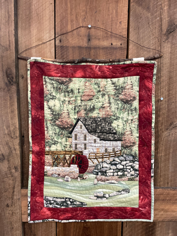 Grist Mill at Babcock State Park - Quilted Wall Hanging
