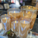 Gold Glass Pillar Candle (battery operated)