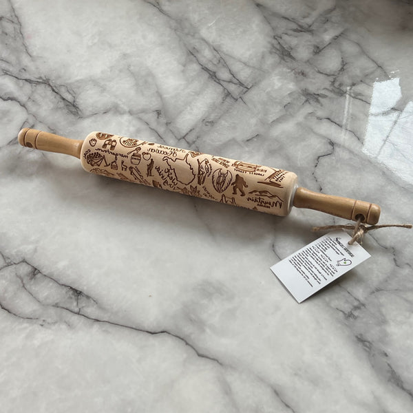 West Virginia State Icons Embossed Rolling Pin