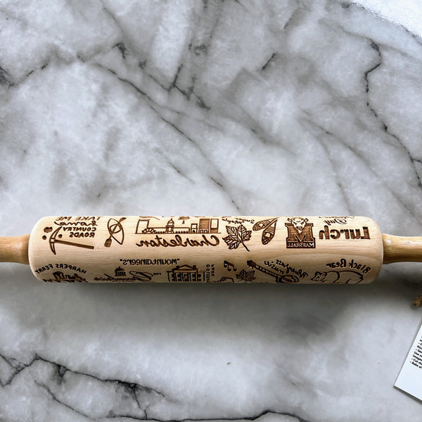 West Virginia State Icons Embossed Rolling Pin