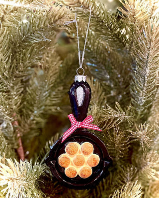 Junk Gypsy Skillet Of Biscuits Glass Ornament