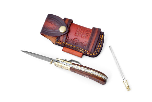 Titan Nebula Cascade Damascus Steel Pocket Knife