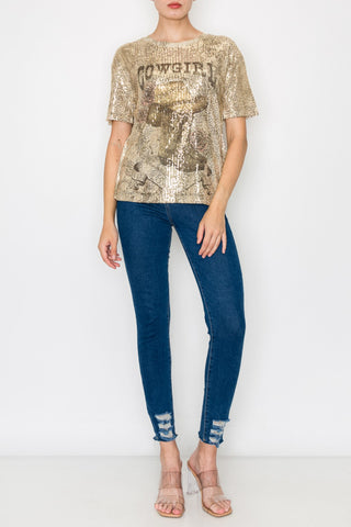 Sequence Top with Cowgirl print