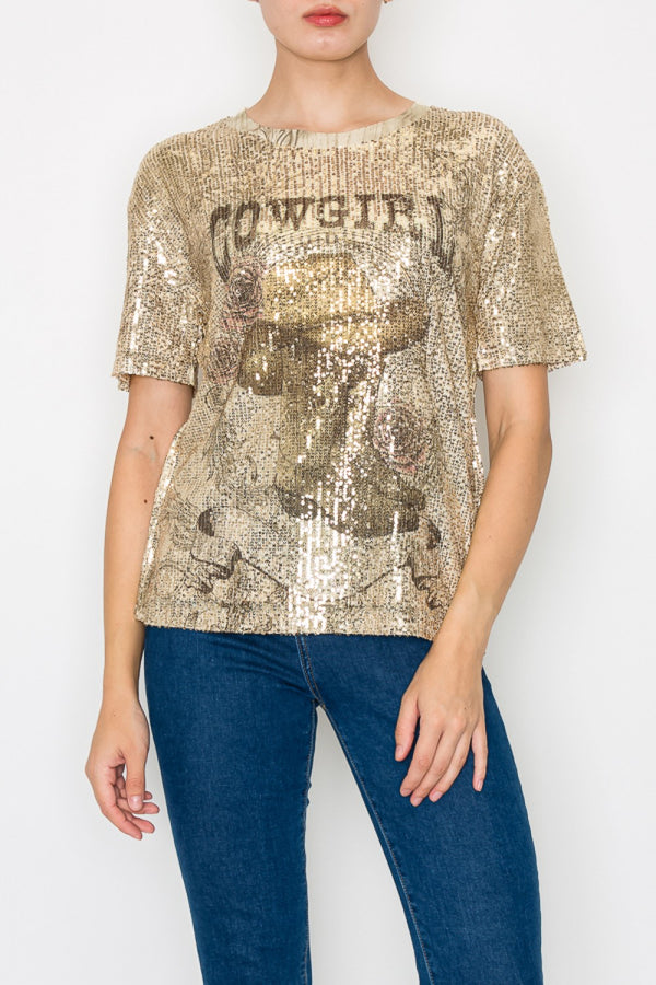 Sequence Top with Cowgirl print