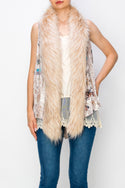 Sheer Vest with Velvet Faux Fur Color Lining