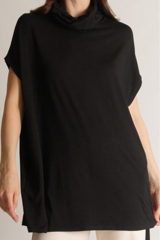 P. CILL Compressed Rayon Jersey Cowl Neck Tunic