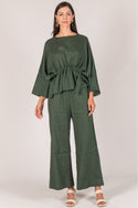 Linen Wide Leg Pants - Eden Green