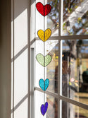 Stained Glass Mobile - Rainbow Hearts