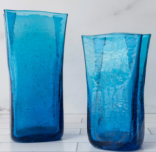 Buy turquoise Blenko - Paper Bag Vase
