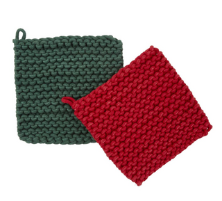 Buy green Christmas Crochet Pot Holder Set