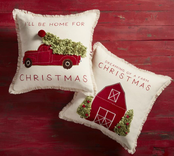 Farm Christmas Applique Pillows