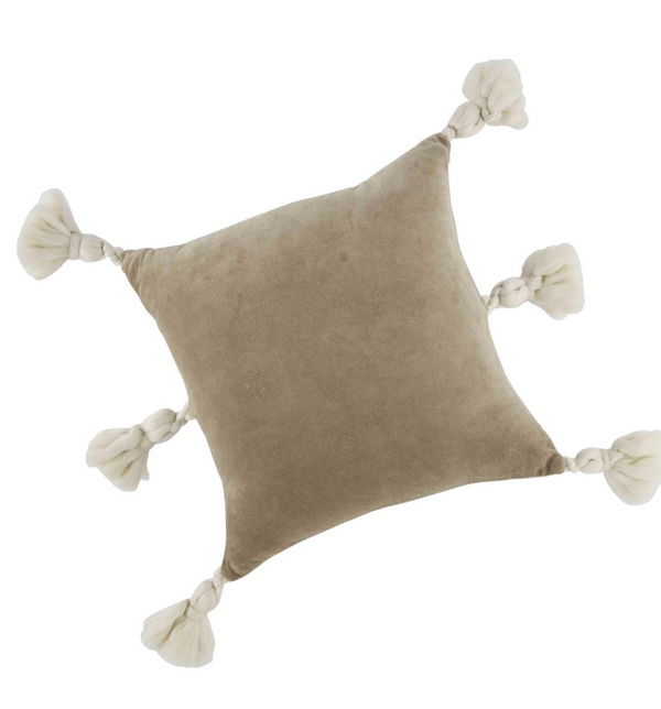 Square Velvet Tassel Pillow
