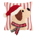 Mini Christmas Dog Hooked Pillows