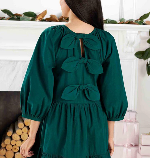 Green Adriana Bow Dress