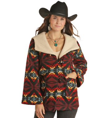 Panhandle - Aztec Wool Cape Coat