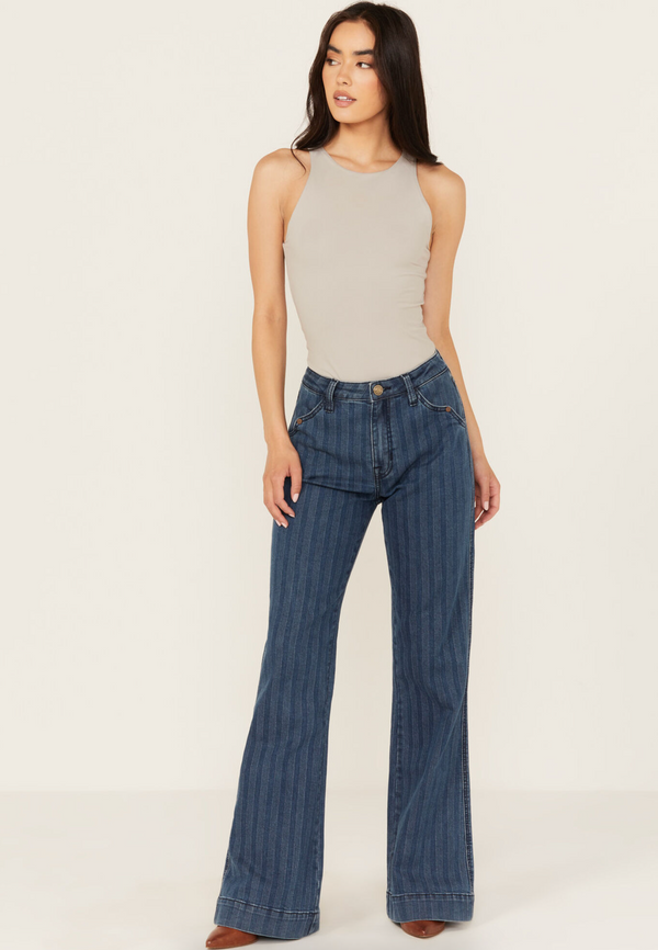 Rock & Roll Denim - Jacquard Pinstripe Trouser Jean