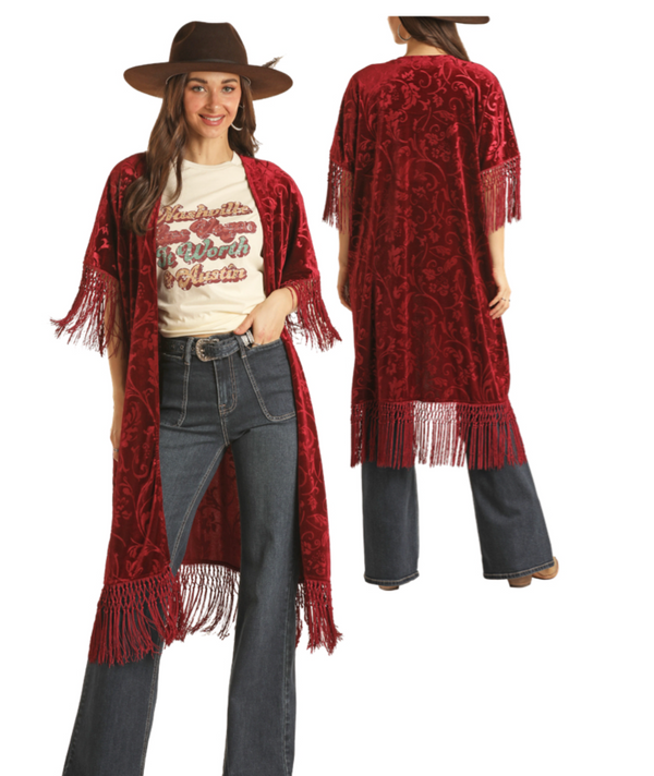 Panhandle - Embossed Velvet Kimono