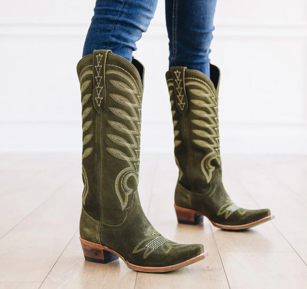 Lane Boots Olive Squash Blossom Barnwood Living