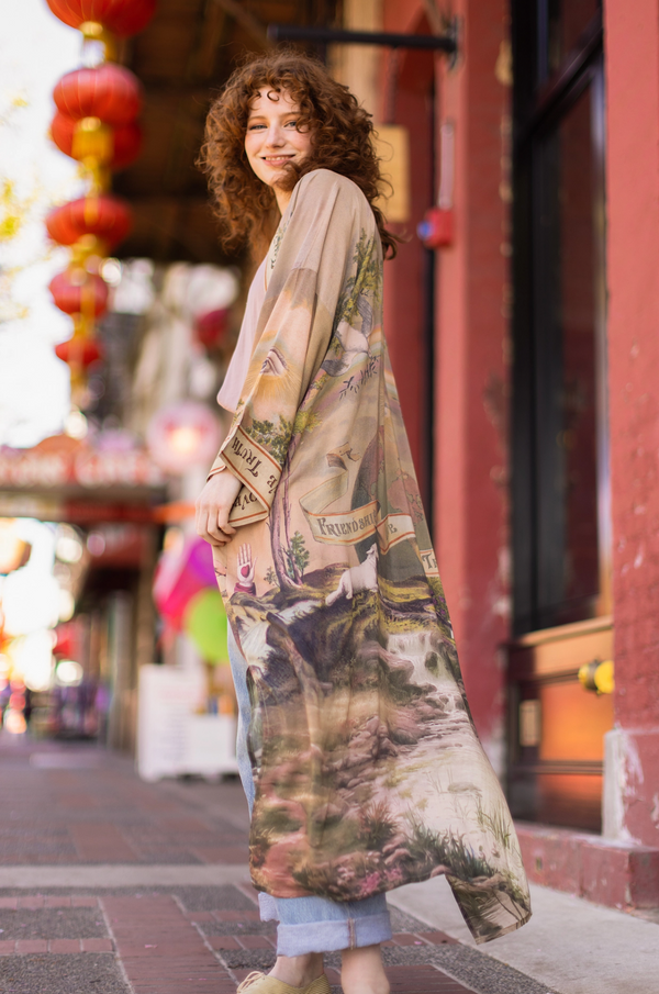 Market of Stars - Friendship Love and Truth Vintage Wash Duster Kimono Robe