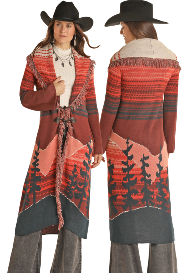 Scenic Cape Duster with Fringe