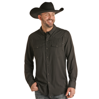 Panhandle Long Sleeve Solid Ripstop Snap Shirt