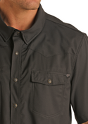 Panhandle Short Sleeve Solid Ripstop Snap Shirt