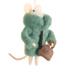 6" Puffer Coat Mice Ornaments
