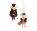 5.25" Beret Coat Mice Ornaments