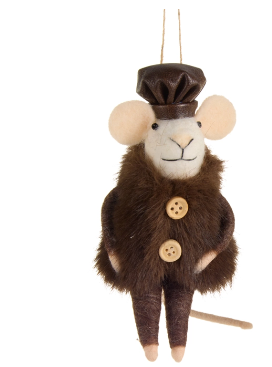 5.25" Beret Coat Mice Ornaments