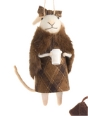 5.5" Fur Coat Mice Ornaments