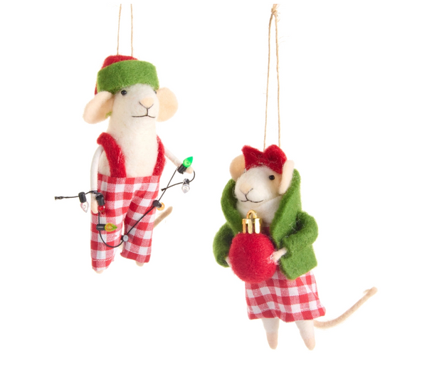 6" Pajama Mice Ornaments