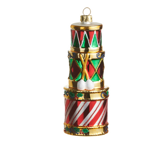 5" Vintage Drum Stacked Ornament