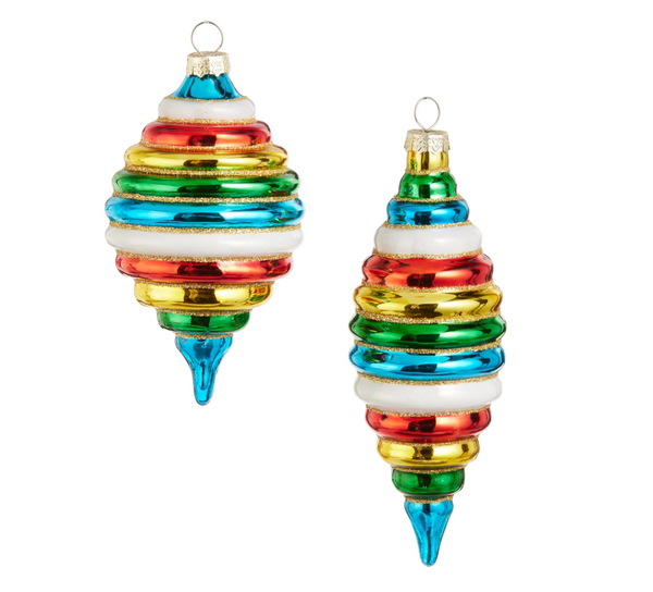 6" Multicolor Finial Ornament