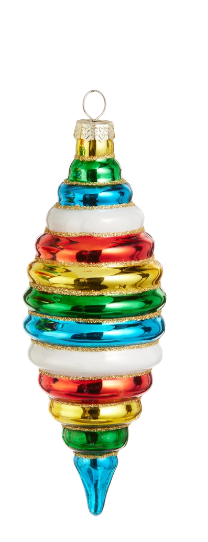 6" Multicolor Finial Ornament