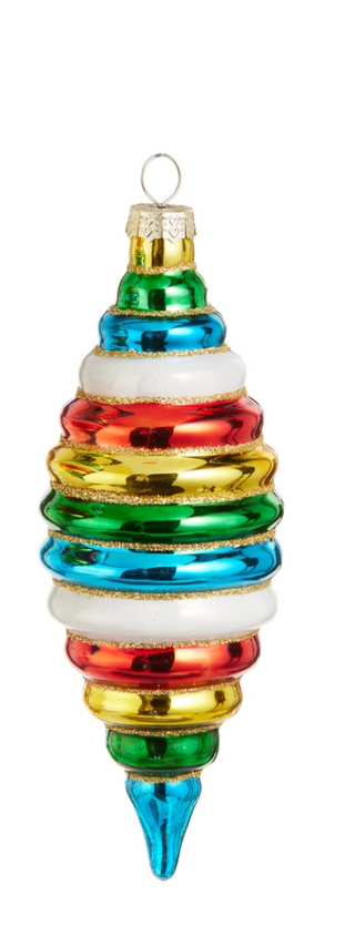 6" Multicolor Finial Ornament